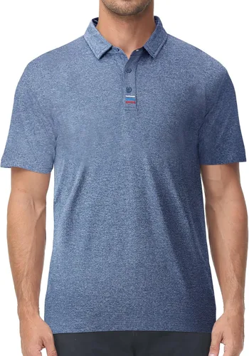 Miniatura 7 de V VALANCH Polo de golf de manga corta para hombre, estilo casual, con cuello que absorbe la humedad