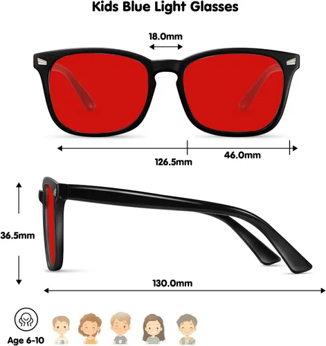 Miniatura 4 de Lentes de bloqueo de luz azul para niños y niñas, TR90, irrompibles, antirreflejos, UV400 de 2 a 18 años 1 Par Mix-Y