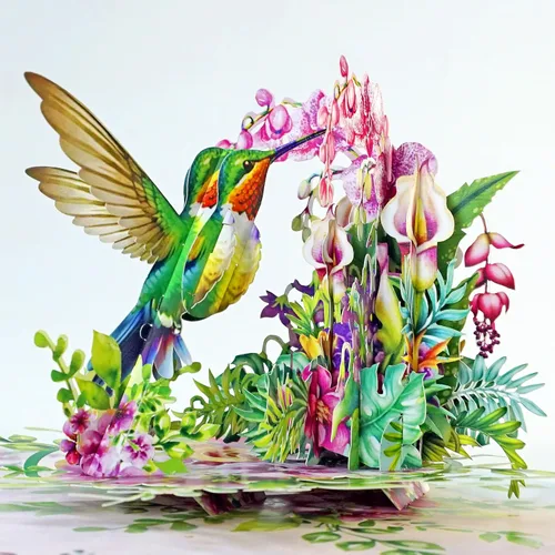 Miniatura 9 de CUTPOPUP - Tarjetas de cumpleaños emergentes de pavo real para mujer, tarjeta de felicitación de flores de cumpleaños 3D para su esposa, madre
