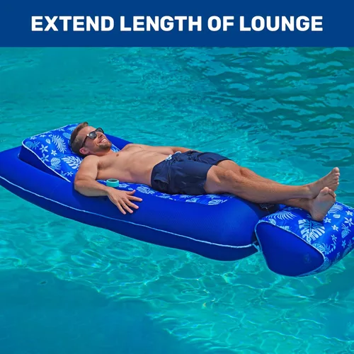 Miniatura 5 de Aqua Campania Ultimate 2-in-1 Pool Float Lounge – Extra Large – Inflatable Pool Floats for Adults with Adjustable Backrest & Cupholder Caddy