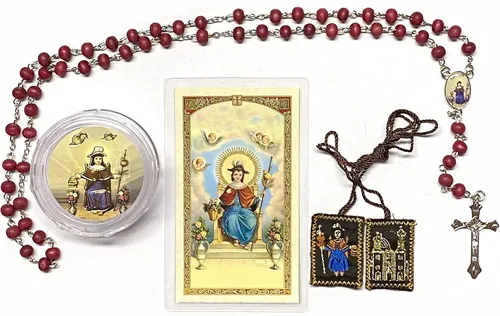 Gigi's Classy Kids Santo Nino de Atocha Juego de 3 piezas Tarjeta de Oracion Rosario Escapulario Escapulario Rosario Escapulario Tarjeta de oración,
