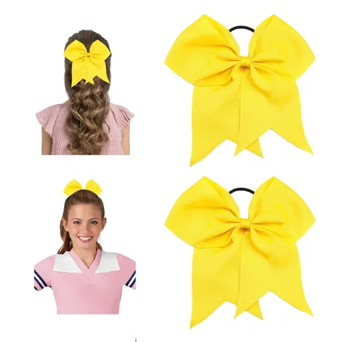 Miniatura 25 de Lazos de animación, lazo negro para animadoras, lazos de animadora para animadoras, lazos de animadora, 2 lazos grandes de 8 pulgadas para niñas