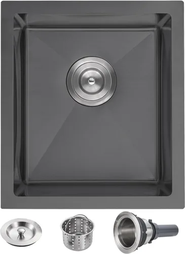 Miniatura 14 de POPFLY Fregadero de cocina de montaje inferior de 20 pulgadas, fregadero de acero inoxidable 304 de 20 x 17 pulgadas, calibre 18, cuenco cuadrado