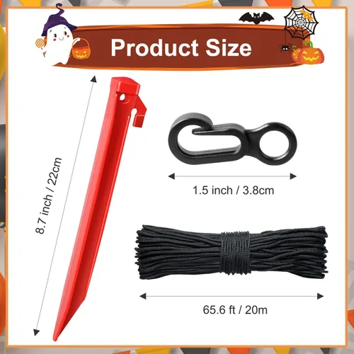 Miniatura 2 de Juego de estacas inflables de plástico para Halloween, Navidad, vacaciones, decoración de jardín, incluye 12 estacas inflables para tienda, 12