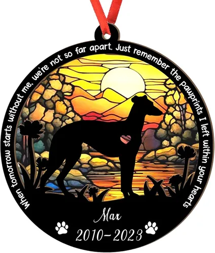 Miniatura 118 de Adorno personalizado para atrapasoles de sabueso afgano, adorno de Navidad de sabueso afgano – Regalo para perro amante, sabueso afgano