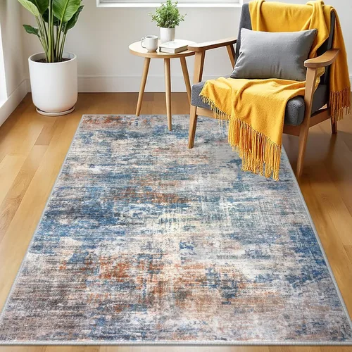 Miniatura 1159 de IOHOUZE Alfombra abstracta lavable de 3 x 12 pies para pasillos, antideslizante para cocina, camino de entrada de lana sintética para interiores