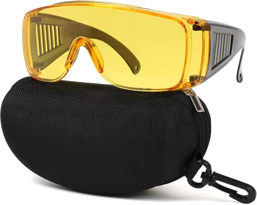 Miniatura 3 de Gafas de Tiro Sobre Anteojos, Gafas de Seguridad Antivaho Sobre Anteojos de Prescripción OTG Lentes amarillos