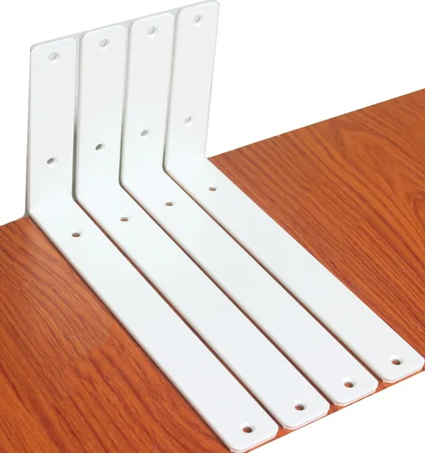 Miniatura 49 de Paquete de 12 soportes de estante en L de 8 pulgadas de largo x 6 pulgadas de alto x 1.5 pulgadas de ancho, 5 mm de grosor, soporte de estante en L