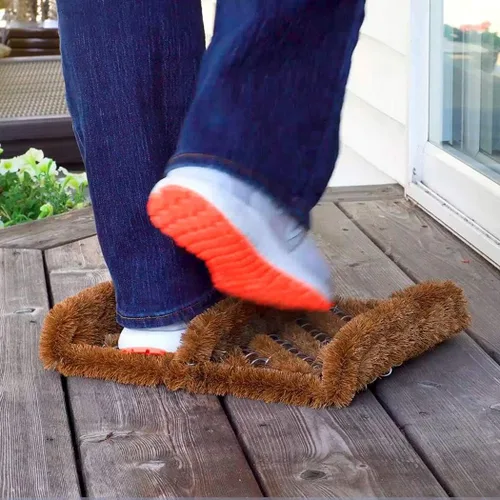 Miniatura 7 de NINAMAR - Alfombrilla para puerta con raspador de botas de coco natural - 13 x 12 pulgadas 1 unidad.