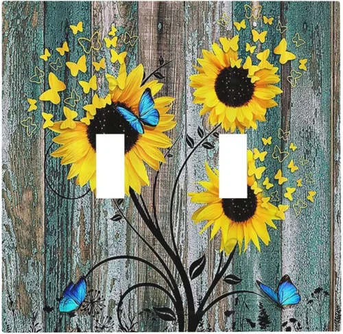 Miniatura 59 de Placa de cubierta de tomacorriente con diseño de mariposa, placas decorativas de pared, 1 gang, cubiertas de enchufes eléctricos, placa frontal Arte