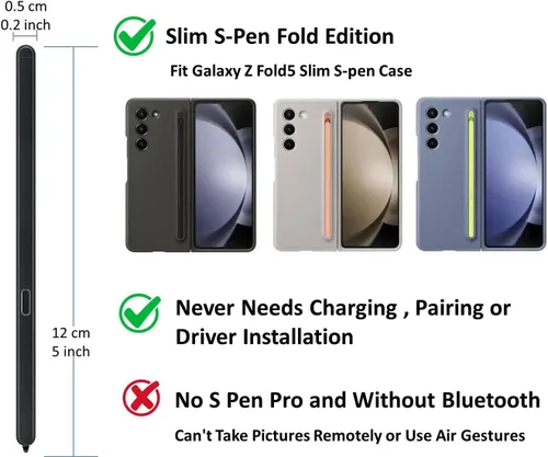 Miniatura 3 de S Pen solo para teléfonos Galaxy Fold 6/5, Galaxy Z Fold 6 S Pen Fold Edition Slim, punta de 0.059 in, 4096 niveles de presión (naranja)