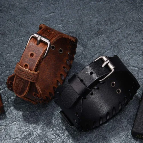 Miniatura 4 de GelConnie - Pulsera de piel con amuleto vikingo y talismán escandinavo celta pagano