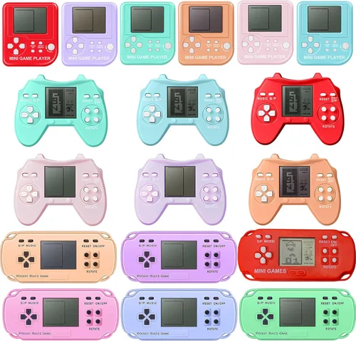 SSRMX 18 piezas de recuerdos de fiesta de videojuegos, mini videojuegos, decoraciones de cumpleaños, llaveros de juegos, regalos de devolución para