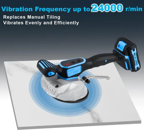 Miniatura 2 de Herramienta de instalación de máquina de vibración de azulejos, ventosa YSJWAER para nivelar vibrador de mano de 6 velocidades 21V 12000mAh
