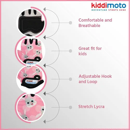 Miniatura 3 de Kiddimoto Guantes de bicicleta antideslizantes para niños y niñas, guantes de ciclismo sin dedos para niños de 2 a 8 años, guantes de ciclismo sin