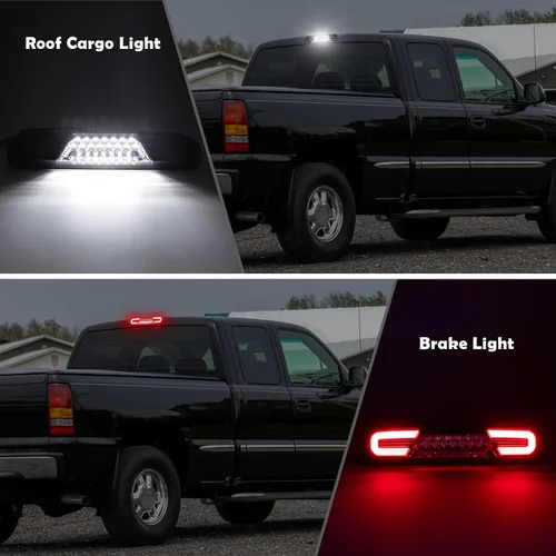 Miniatura 2 de Tercera Luz de Freno LED Compatible con Sierra Silverado 1999-2007 1500 2500 3500 HD Classic, Conjunto de Tercera Luz de Freno de Reemplazo, Luz
