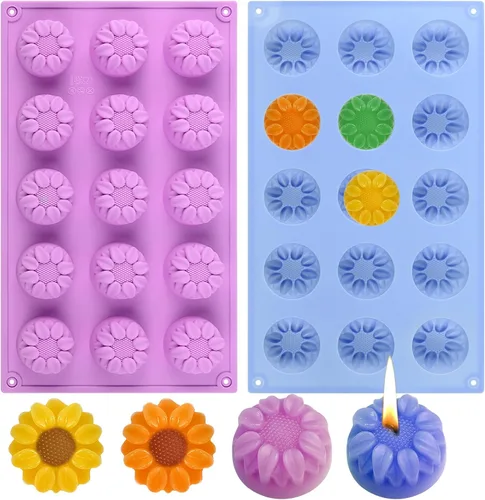 Miniatura 9 de Molde de silicona de rosas, 2 moldes de chocolate rosa con 20 cavidades para chocolate, dulces, cubitos de hielo, gomitas, gelatina, gelatina