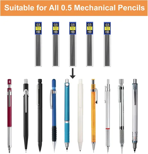 Miniatura 3 de Morepack Recambio de mina de 0.5 mm, 840 piezas de recambios de mina 0.5 mm para lápiz mecánico, 0.5 mm HB, recambios de lápiz mecánico resistentes