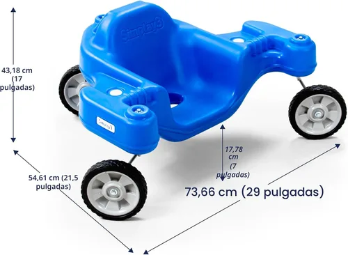 Miniatura 6 de Simplay3 Galaxy Glider - Juguete de montar para niños pequeños y niños de 1-1/2 a 5 años, juguete sensorial giratorio de 360 grados para niños, azul
