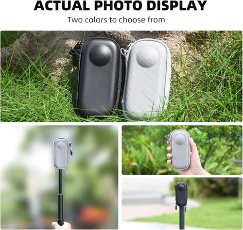 Miniatura 9 de BRDRC Funda de transporte para Insta360 X3, bolsa de almacenamiento portátil, funda protectora de lente, funda protectora de carcasa rígida de viaje