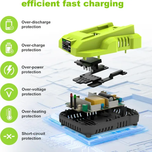 Miniatura 5 de Kit de batería y cargador de carga rápida de 40 V y 4.0 Ah - Reemplazo para batería y cargador Ryobi de 40 V OP401, compatible con herramientas