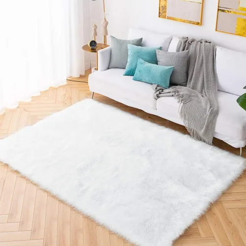 Miniatura 33 de Carvapet - Tapete suave de cuero sintético de oveja, lanudo y lujoso, grande (para decorar habitación), lado de la cama, dormitorio, sala de estar