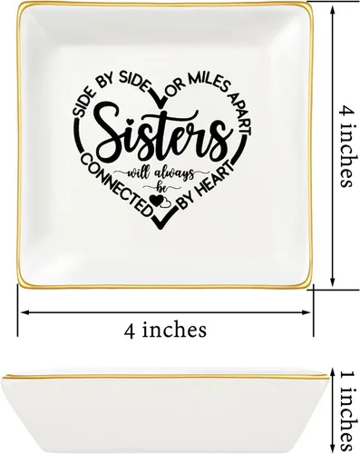Miniatura 5 de JoycuFF Bandeja de cerámica para regalar a hermana de parte de la hermana, regalos para su hermana, cumpleaños, día de la madre, día de Acción