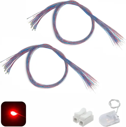 Miniatura 17 de 50 piezas pre-cableadas micro LED pre-soldadas 0402 SMD LED con accesorios de montaje para la construcción de modelos principiantes