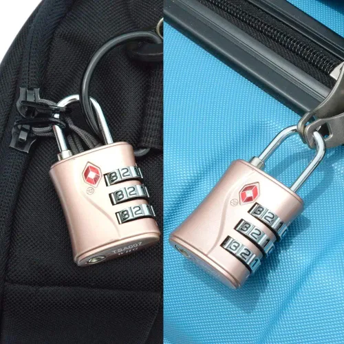Miniatura 6 de ZHEGE Cerraduras de equipaje, cerraduras aprobadas por la TSA, cerradura de cremallera de 3 esferas con cable (31.5 in) para maletas, mochila