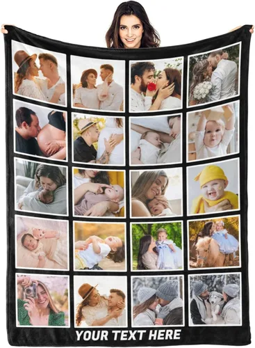 Miniatura 28 de envía al día siguiente, manta personalizada con texto en imagen, manta personalizada de foto, manta de franela personalizada, regalos personalizados