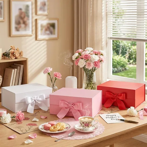 Miniatura 3 de Caja de regalo HAPPY POTATO para regalos con cinta 9x6.5x3.8 pulgadas, caja de regalo blanca con tapa, cajas de propuesta para dama de honor