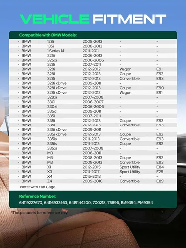 Miniatura 3 de Conjunto del motor del ventilador del calentador del A/C para BMW X5 X3 X1 M3 Z4 128i 135i 135is 1 Series M 323i 325i 328i 330i 335i