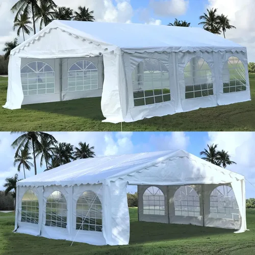 DELTA Tienda de campaña de PVC económica de 20 x 20 pies, toldo para eventos al aire libre, tienda de boda, glorieta de refugio de jardín trasero,