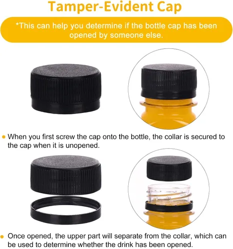Miniatura 4 de Moretoes 6 botellas de 120 ml de plástico para jugo con tapas, botellas transparentes vacías reutilizables para shots de jengibre, recipientes