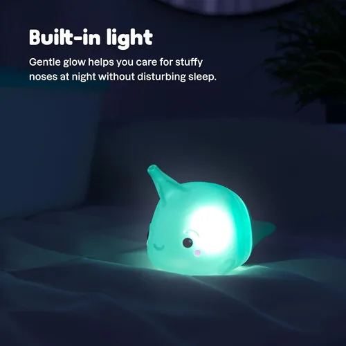 Miniatura 7 de Playhouse MD Booger Buddy - Bombilla aspiradora nasal, Narwhal, con luz LED para bebés y niños pequeños, removedor de mocos sin BPA para aliviar