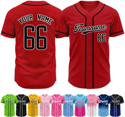 Miniatura 11 de Custom Baseball Jersey Stitched Personalized Name Number Baseball Shirts Sports Uniform for Men Women Boy