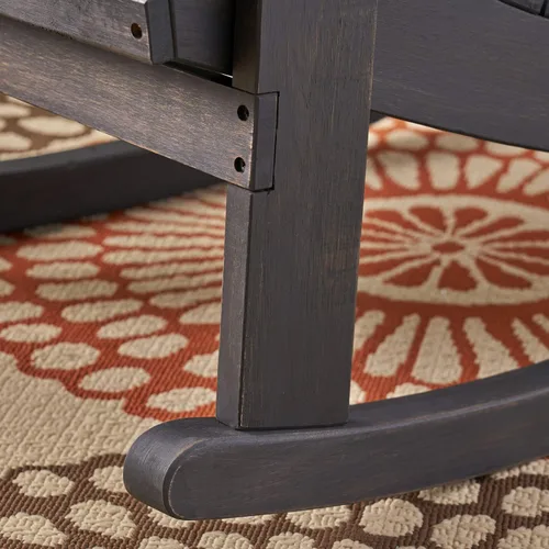 Miniatura 9 de Christopher Knight Home Cara Adirondack - Silla mecedora de madera de acacia para exteriores, acabado gris oscuro