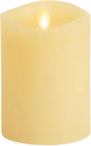 Vela de pilar de llama artificial realista Luminara - Luces LED de llama en movimiento operadas por batería - Sin aroma - Lista para mando a