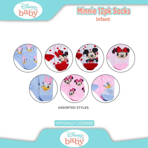 Miniatura 6 de Disney Baby Girl Socks - 12 Pack Minnie Mouse, Daisy Duck, Princess Socks for Infants - Newborn Essentials for Girls (0-24M)