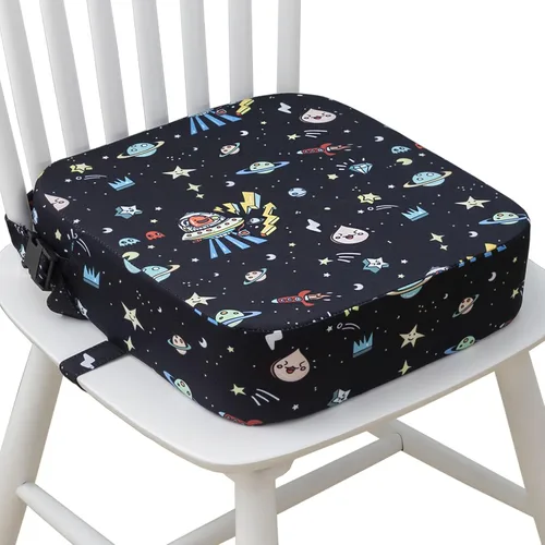 Eiury Asiento elevador para niños pequeños para mesa de comedor, asiento elevador portátil para niños con hebillas de seguridad, cojín elevador