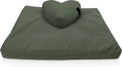 Miniatura 11 de Bean Products Juego de alfombrillas de meditación – Zafu almohada de piso orgánica de trigo sarraceno + almohadilla de oración Zabuton rellena