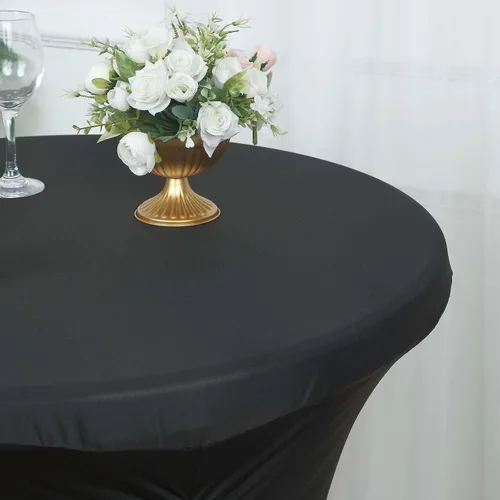 Miniatura 6 de Efavormart - Mantel para mesa de cóctel, color negro, de 32 pulgadas, plisado, resistente, de elastano, para mesa de cóctel, boda, fiesta, bar