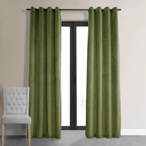 Miniatura 18 de Half Price Drapes VPCH-110602-84-GRBO cortinas oscurecedoras de ojales terciopelo