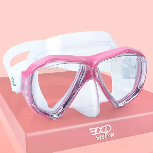 Miniatura 14 de Máscara de buceo para niños, máscara de natación antivaho de 180°, gafas de natación para niños de vidrio templado con cubierta para la nariz