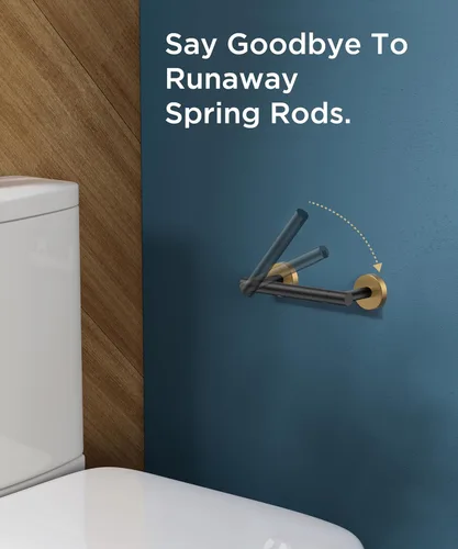 Miniatura 28 de FORIOUS Soporte de pared para papel higiénico, soporte de rollo de papel higiénico de doble poste giratorio de acero inoxidable para baño, Blanco