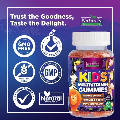 Miniatura 4 de Multivitamínico para niños - Gomitas completas de multivitamínico diario para niños con vitamina D, vitaminas B, zinc y más - Energía, enfoque