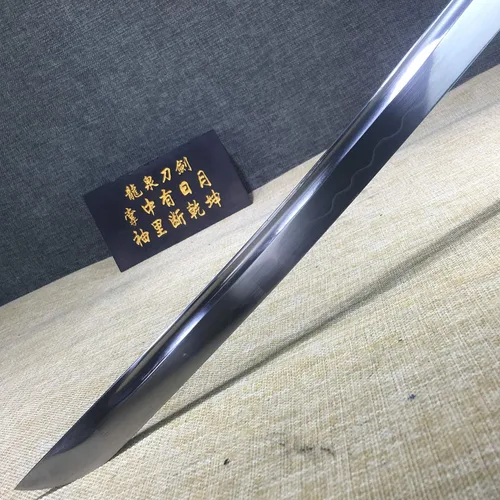 Miniatura 4 de Katana corta hecha a mano japonesa Wakizashi Samurai Espada T10 Acero Arcilla Templada Hoja