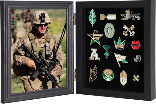 Marco de fotos con 98% de protección UV para medallas militares, etiquetas de playa, alfileres de joyería, regalo de alfiler, cintas de insignia,