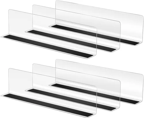 Baluue Paquete de 6 separadores de estantes para estantes de metal, divisor de estante de armario con separador magnético organizador para ropa,
