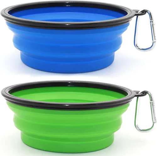 Miniatura 33 de Tazón para Perros Cuencos Plegables para Mascotas, Paquete de 2 Cuencos Plegables de Agua para Perros para Gatos y Perros, Plato Portátil de Verde +